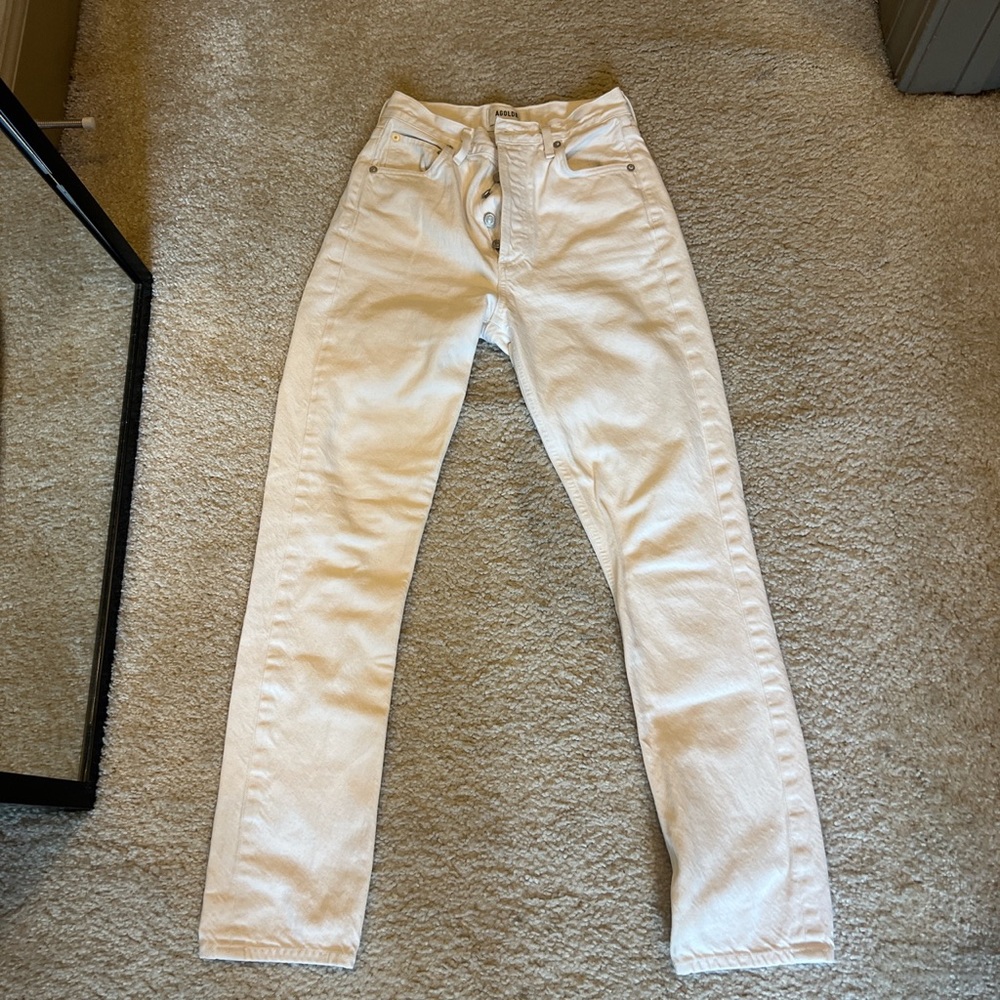 agolde straight leg "paper" color